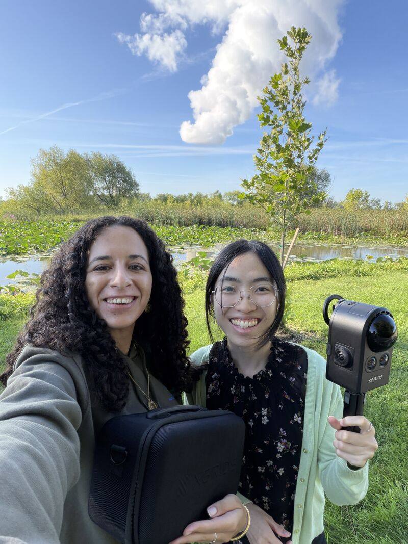 Ines Said et un collègue avec le scanner LiDAR PortalCam